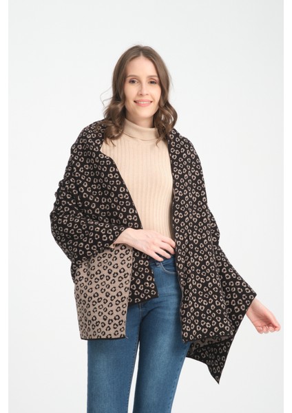 leopar Desenli Omuz Şalı, Leopar Desenli Şık Rahat Omuz Şalı, Triko Omuz Şalı, Kadın Şal, Çift Yönlü fiyatları