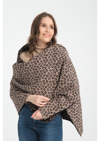 leopar Desenli Omuz Şalı, Leopar Desenli Şık Rahat Omuz Şalı, Triko Omuz Şalı, Kadın Şal, Çift Yönlü fırsatları