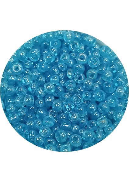 Dökme Cam Kum Boncuk (11/0) 2 mm - 60 Gram - Şeffaf Camgöbeği - BNC058