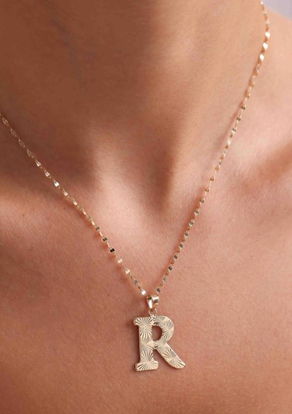 14 Ayar Altın R Harf Füzyon Kolye fiyatları