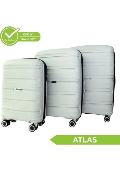Atlas Polipropilen (Pp) Kırılmaz Garantili 3lü Valiz Seti
