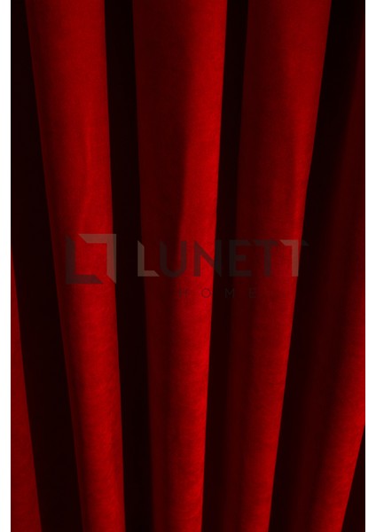 Kullanıma Hazır Kırmızı Rengi Pilesiz Ekstraforlu Düz Dikim Fon Perde Tek Kanat 12477 fırsatları