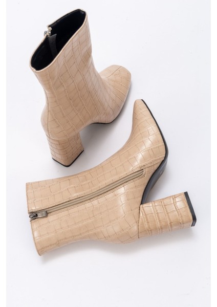 TILLA Bej Krokodil Kadın Bot fırsatları