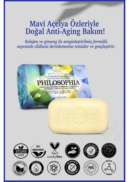 Philosophia Collagen Katı Sabun 250 gr | Yaşlanma Karşıtı | Ginseng, Mavi Açelya fiyatları