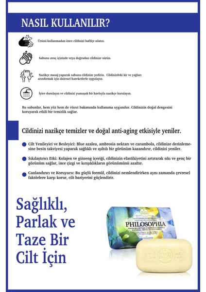 Philosophia Collagen Katı Sabun 250 gr | Yaşlanma Karşıtı | Ginseng, Mavi Açelya fırsatları