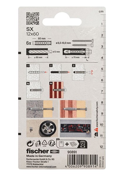 SX12X60 Plastik Dübel (6'lı)