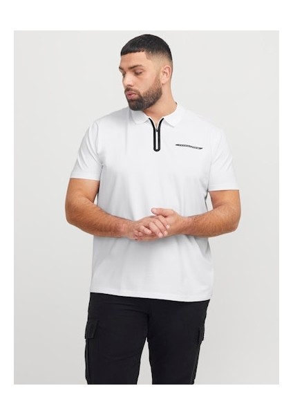 Jack Jones Erkek Jcofusion Yüksek Yaka Beyaz Tişört 12278562