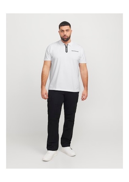 Jack Jones Erkek Jcofusion Yüksek Yaka Beyaz Tişört 12278562