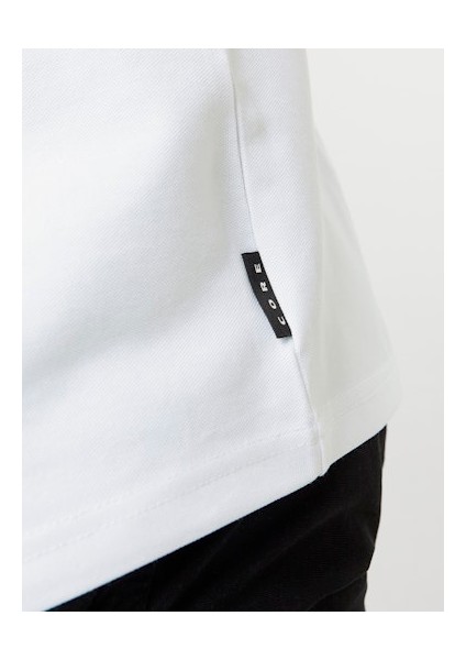 Jack Jones Erkek Jcofusion Yüksek Yaka Beyaz Tişört 12278562