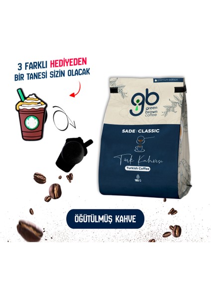 Sade Türk Kahvesi 185 gr + Hediye
