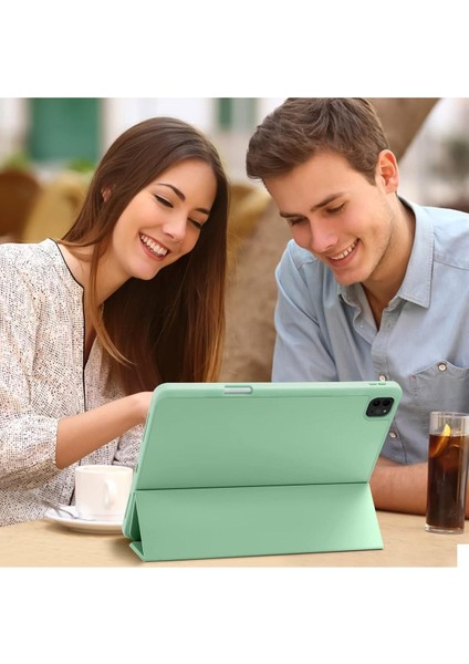 Apple iPad Pro 13 Inç M4 2024 A2925 A2926 A3007) Case Kalem Bölmeli Tpu Uyku Modlu Kapaklı Kılıfı
