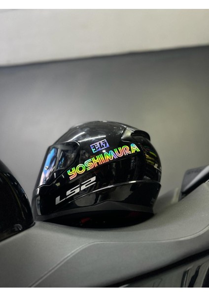 Yoshimura Logolu Hologram Motosiklet Kask Sticker Etiket Modeli