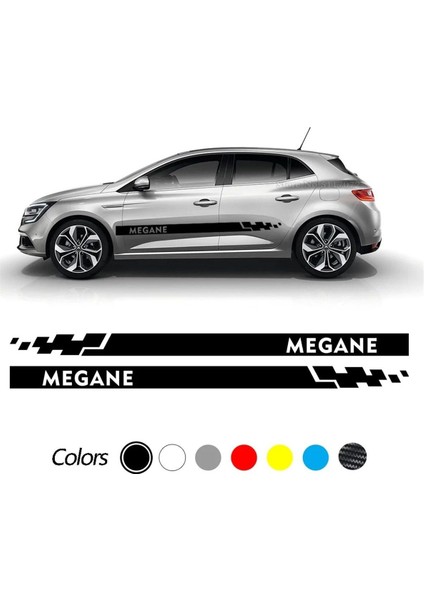 Renault Megane Damalı Yan Kapı Şerit Sticker Etiket Modeli