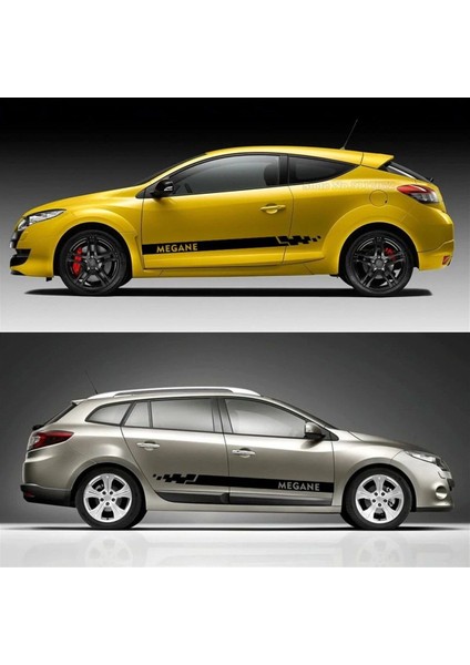 Renault Megane Damalı Yan Kapı Şerit Sticker Etiket Modeli