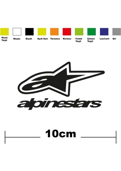 Alpinestars Sponsor Marka Tek Renk Sticker Etiket