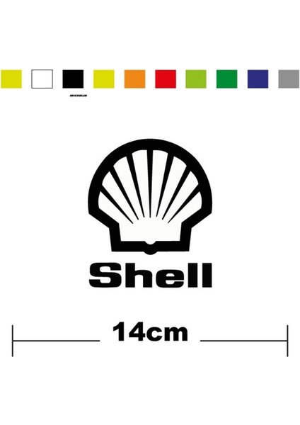 Shell Sponsor Marka Tek Renk Sticker Etiket