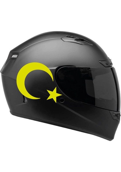 Tek Renk Ay-Yıldız(Moon-Star Helmet Stickers) Kask Sticker Etiket Modeli