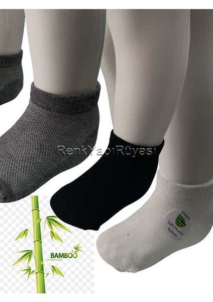 3 Adet, Bambu, Dikişsiz, Erkek Çocuk, Soket Çorap, Çocuk Çorap Kısa Çorap
