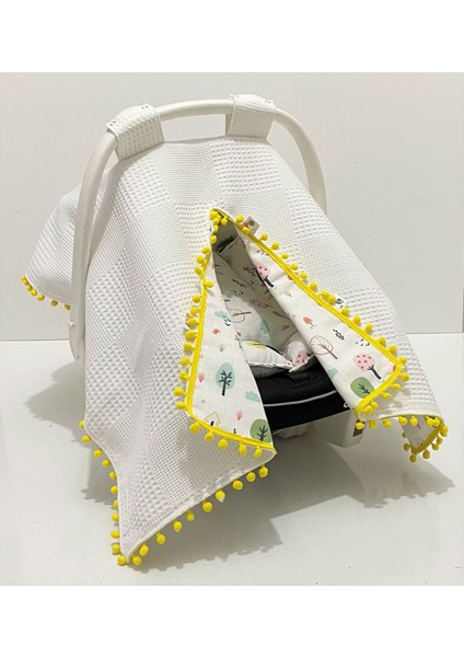 Pamuk Müslin Çok Amaçlı Çift Katlı Müslin Puset Örtüsü ve Minderi