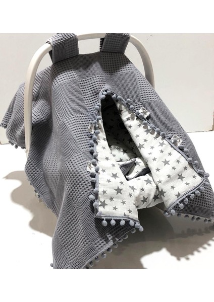 Pamuk Müslin Çok Amaçlı Çift Katlı Müslin Puset Örtüsü ve Minderi