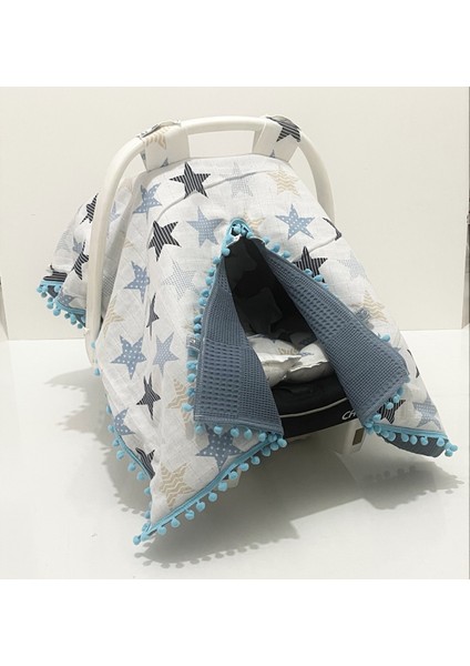 Pamuk Müslin Çok Amaçlı Çift Katlı Müslin Puset Örtüsü ve Minderi