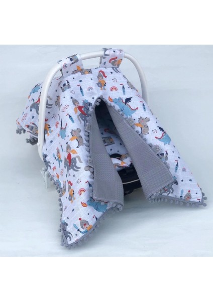 Pamuk Müslin Çok Amaçlı Çift Katlı Müslin Puset Örtüsü ve Minderi