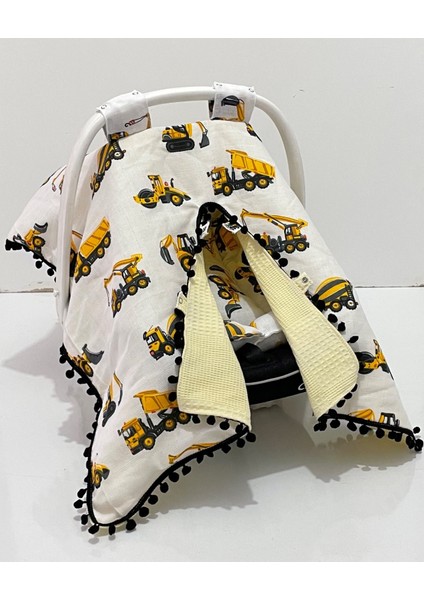 Pamuk Müslin Çok Amaçlı Çift Katlı Müslin Puset Örtüsü ve Minderi