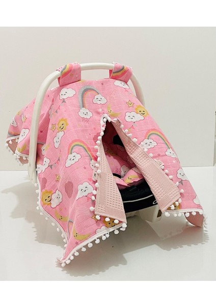 Pamuk Müslin Çok Amaçlı Çift Katlı Müslin Puset Örtüsü ve Minderi