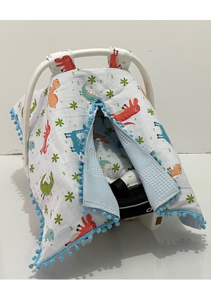 Pamuk Müslin Çok Amaçlı Çift Katlı Müslin Puset Örtüsü ve Minderi