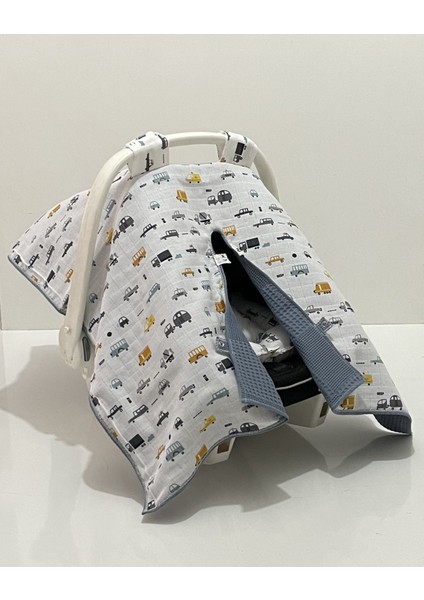 Pamuk Müslin Çok Amaçlı Çift Katlı Müslin Puset Örtüsü ve Minderi