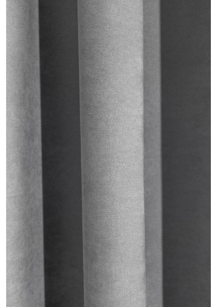 Kullanıma Hazır Gri Rengi Pilesiz Ekstraforlu Düz Dikim Fon Perde Tek Kanat 12488 fırsatları