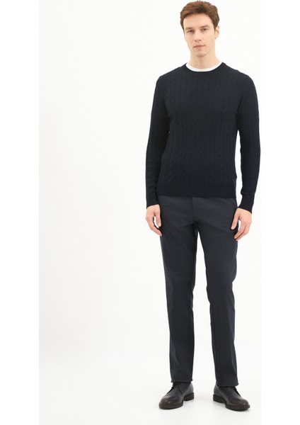 Erkek Regular Fıt Triko Kazak-Lacivert modelleri