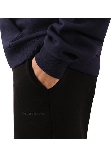 Lacivert Erkek Hoodie, Kanguru Cepli, Kapüşonlu, 3 Iplik Kumaş fırsatları