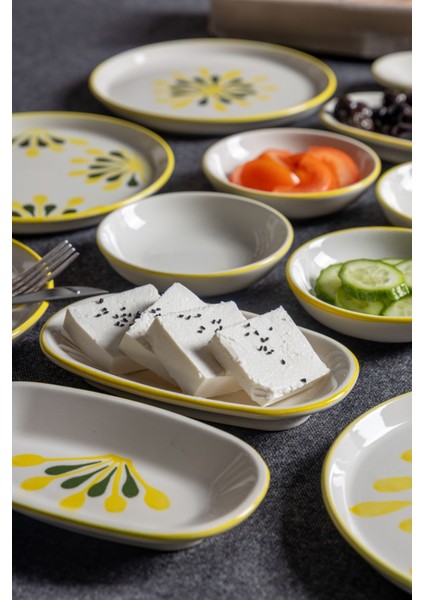 14 Parça 6 Kişilik Handmade Duru Kahvaltı Takımı - Lüx Kahvaltılık Sunum Seti fırsatları