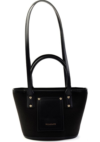 Siyah Keten Kadın Omuz Çantası C06065050018