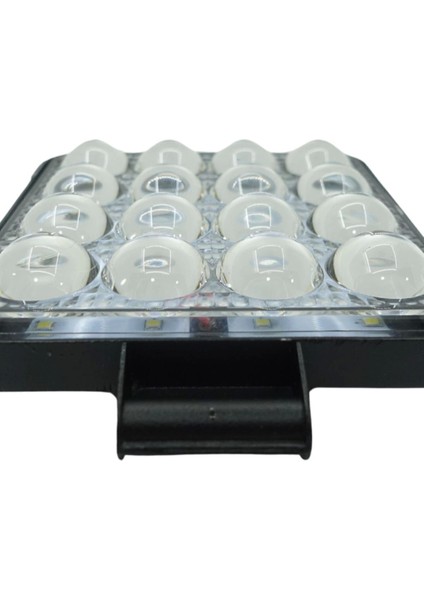 Off Road-Traktör- Bahçe ve Seranıza Uyumlu Beyaz Işık Sis Farı Lambası 16 LED Kare 12-24V 48 Watt modelleri