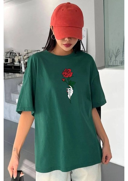 Only Trendwear Unisex Rose Baskılı T-Shirt