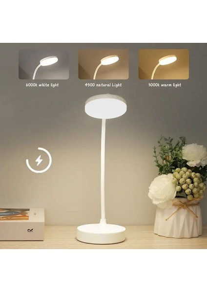 Şarjlı Dokunmatik 20 LED Flexible Masa Lambası Akrobat 3 Mod Masa Lambası Beyaz