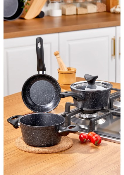Trend 4 Parça Mini Tencere Seti - 14 cm Sütlük / 14 cm Tencere / 14 cm Sosluk