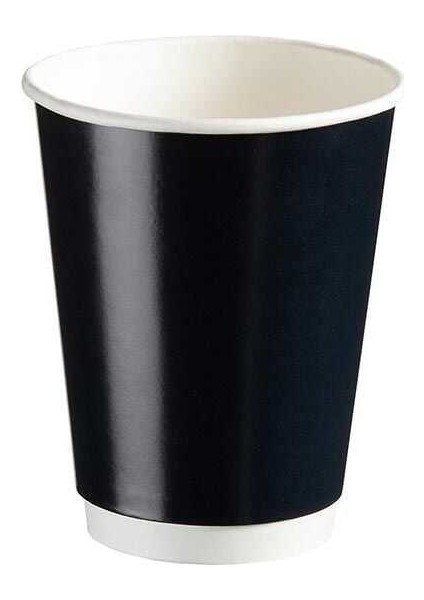12 Oz Double Wall Karton Bardak Siyah 20'li