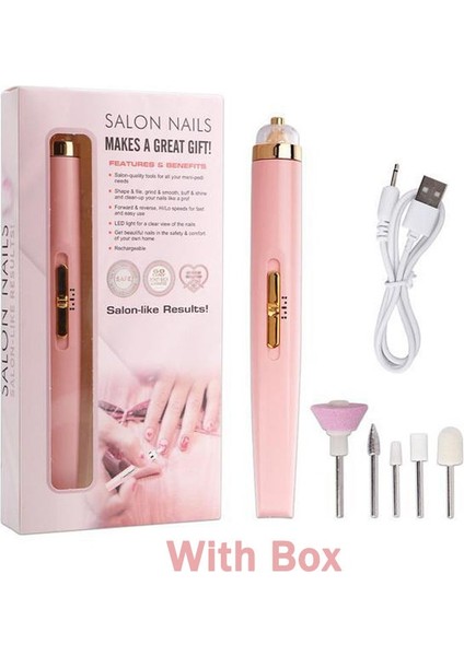 Şarjlı Işıklı Manikür & Pedikür Set Rose Gold 5 Başlıklı