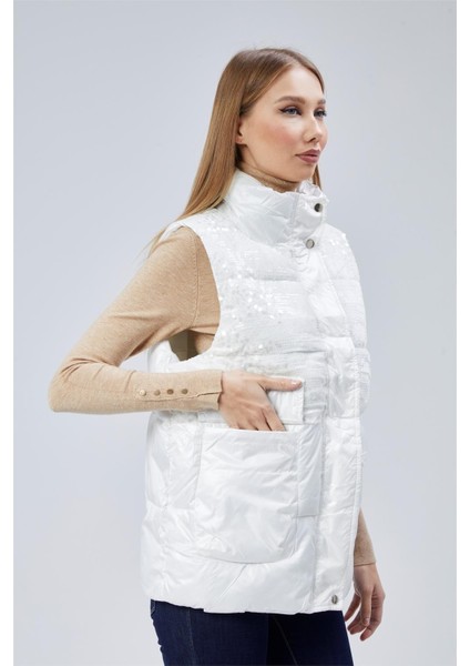 Puffer Kadife Üstü Yelek