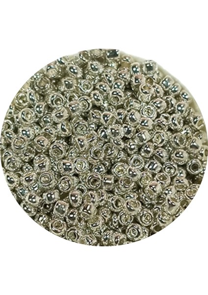 Dökme Cam Kum Boncuk (11/0) 2 mm - 60 Gram - Gümüş - BNC057