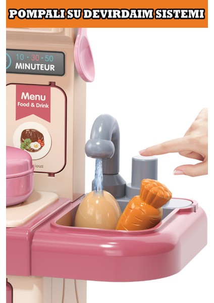 Buharlı Işıklı Sulu Mutfak Oyuncak Seti – Küçük Şeflere Özel! fırsatları