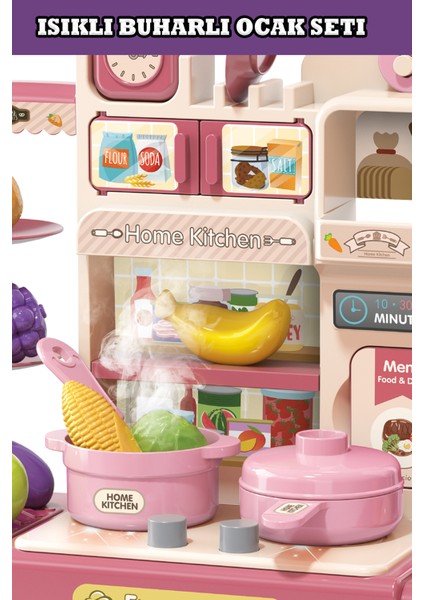 Buharlı Işıklı Sulu Mutfak Oyuncak Seti – Küçük Şeflere Özel! indirimleri