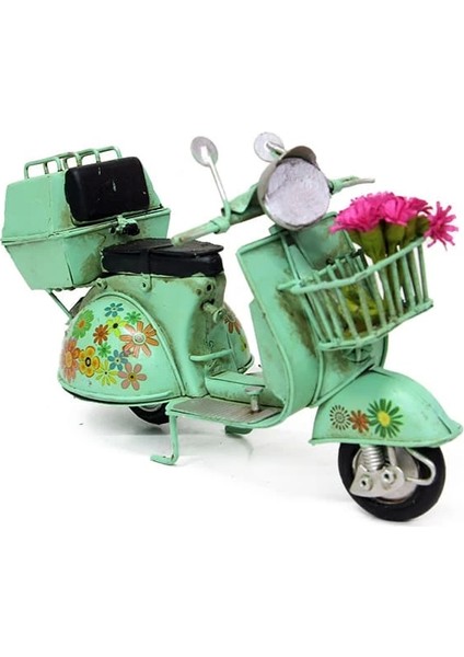Dekoratif Metal Scooter Sepetli
