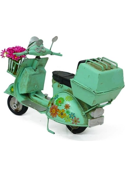 Dekoratif Metal Scooter Sepetli modelleri