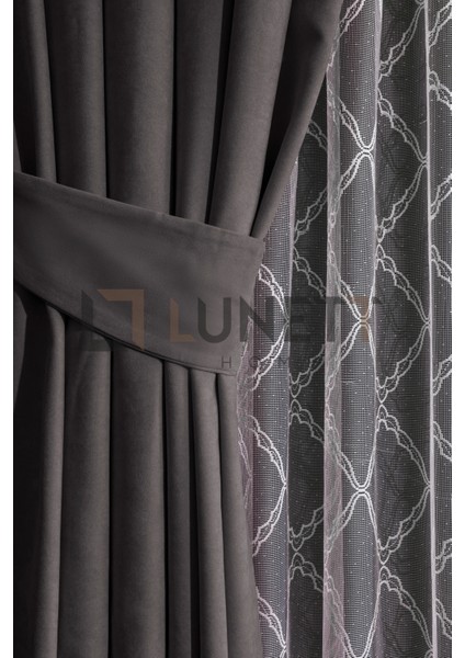 Kullanıma Hazır Koyu Gri Rengi Pilesiz Ekstraforlu Düz Dikim Fon Perde Tek Kanat 9247 fiyatları