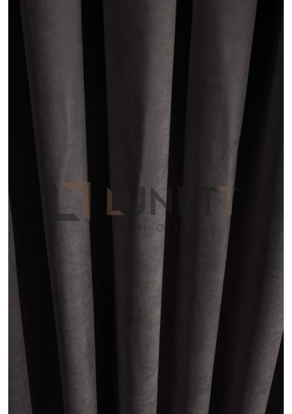 Kullanıma Hazır Koyu Gri Rengi Pilesiz Ekstraforlu Düz Dikim Fon Perde Tek Kanat 9247 fırsatları