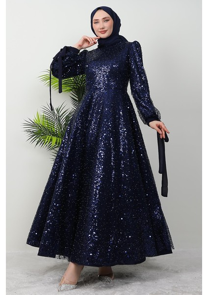 Tansu Tesettür Abiye Lacivert